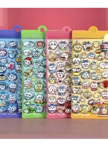 1pc Random High-Quality Fun Sticker, Cute Cartoon 3D Relief Mobile Phone DIY Sticker, Hand Account Decoration Sticker, Mobile Phone Case Creative Decoration Sticker, Color May Vary - Multicolor - View 2