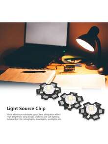 10Pcs Chips de Cuentas LED de Luz Blanca 1W 6500k 90lm Diodos Emisores LED Emisores Resaltan Cuentas de Luz con Base de Aluminio para Accesorios de Iluminación DIY,39171087 - Multicolor - Ver 2