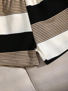 3pcs Baby Boy Outfit Set: Sleeveless Striped Bear Embroidered Vest, White Shirt, And Casual Shorts