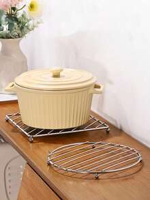 1pc Stainless Steel Square Heat-Resistant Kitchen Table Mat, Coaster, Kitchen Ware Pallet Thickened Pot Mat Insulation Stand, Insulating Mat, Household Multifunctional Steaming Rack, Anti-Scald Bowl And Dish Rack, Multipurpose Kitchen Countertop Heat Resistant Trays, Kitchen Gadge, Suitable For Hot Pots, Pans, Kitchen Accessories, Dining Room Supplies - Multicolor - View 6