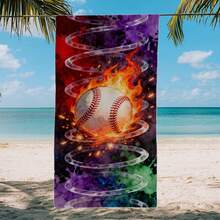 1 pieza Toalla de playa con diseño de llama acuarela, manta de playa extra grande de microfibra súper suave, toalla de baño súper absorbente, adecuada para viajes, piscina, buceo, surf, yoga, camping, disponible en varios tamaños, accesorios de playa para playa, piscina, viajes, camping, yoga, decoración de baño - Multicolor - Ver 4