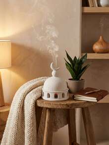 1个清真寺圆顶形树脂香炉，简约新月形装饰香炉，拱形镂空底座，适用于家居装饰、摆件、礼品、斋月用具、斋月用途、斋月礼物 - 彩色 - 查看 12