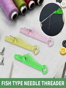 1-6pcs Sewing Machine Threader - Easy Automatic Threader, Fish-Shaped Threader, Suitable For Small Needles, Embroidery, Sewing Crafts And DIY Arts - Easily And Quickly Thread Your Hand Sewing Needles! Mini Sewing Machine With Hook Threader, Fish-Shaped Thread Guide Threader. - Multicolor - View 3