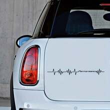 1pc Performance Heartbeat Car Vinyl Sticker - Durable PVC Sticker For Vehicle Exterior, Self-Adhesive, Smooth Surface, Geometric Design For Car Windows, Bumpers And Hoods, Enhances Car Styling Appearance - 1pcs - View 4