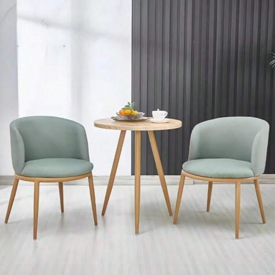 Conjuntos de Mesa y Silla Familiar de Cedor y Deco con 2 Sillas Antecedor Mesa Reda Exter e Inter Mesa y Silla para 2 Personas Adecuado para Salón Balcón Verde - Verde - Ver 1
