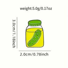 1pc Cute Pickle Jar Design Hard Enamel Pin Brooch For Women's Fashion Accessory, Charming Clothing Ornament - 1 - 查看 5