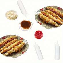 1/2/4/8pcs Transparent Plastic Squeeze Bottles With Precise Control Nozzle - Essential Kitchen Tool, Suitable For Sauces, Oils, Condiments, Etc. - Multicolor - View 2