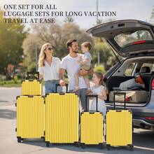 YSTYLE Suitcase Available In Various Colors Made Of PVC Material With Combination Lock And Silent Universal Wheels, Suitable For Storing Clothes For Business Trips, Boarding And Student Boarding. - Yellow - View 8