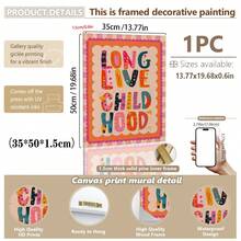 Quadro em tela estilo boêmio (1 peça) - Memórias da infância para sempre, pôster para quarto infantil, arte de parede colorida para quarto de menina, decoração para berçário, arte de parede emoldurada para quarto infantil, adequado para quarto infantil, berçário, creche, quarto de menino, quarto de menina, Dia dos Namorados - Multicolorido - Ver 14