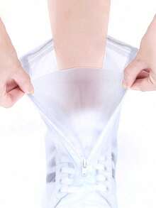 抽绳拉链PVC防水鞋套 | 顶级防水防滑鞋套 | 加厚耐磨可重复使用男女通用硅胶鞋套，带防水层 | 多种尺码可选，男女通用