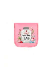1个便携式药袋，小巧药盒兼急救包，药丸和药片图案印花，方便旅行携带，适合日常/户外/旅行用药，是注重健康和经常外出人士的必备医疗配件，多功能布质小药袋 - 彩色 - 查看 16