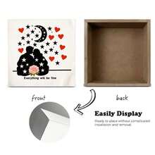 Decorative Wooden Box With Couple Silhouette, Stars, Crescent Moon, Rose & 'Everything Will Be Fine' Inscription - Perfect Romantic Gift For Lovers, Anniversary, Home Decor Accent - White - View 4