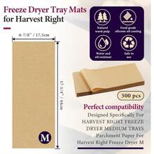 500 Packs Parchment Paper Sheets For Harvest Right Freeze Dryer - Harvest Right Freeze Dryer Accessories For Medium Trays, Parchment Sheets, Freeze Dryer Tray Mats For Harvest Right(17" X 6.8") - Medium - View 3