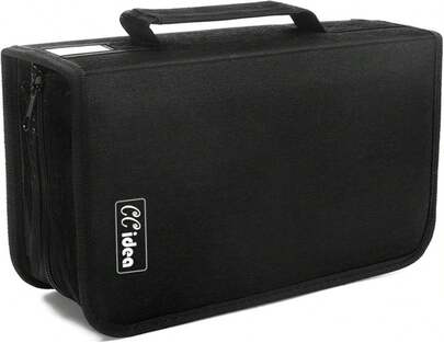 CCidea CD Case DVD Storage Holder, 128 Capacity DVD Cases Organizer CD Plastic Protective Carrying Binder,Portable Cd Wallet For Home Travel (Gray)