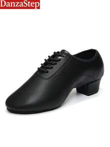 男士拉丁舞鞋，透气PU皮革，3.5厘米鞋跟，练习鞋