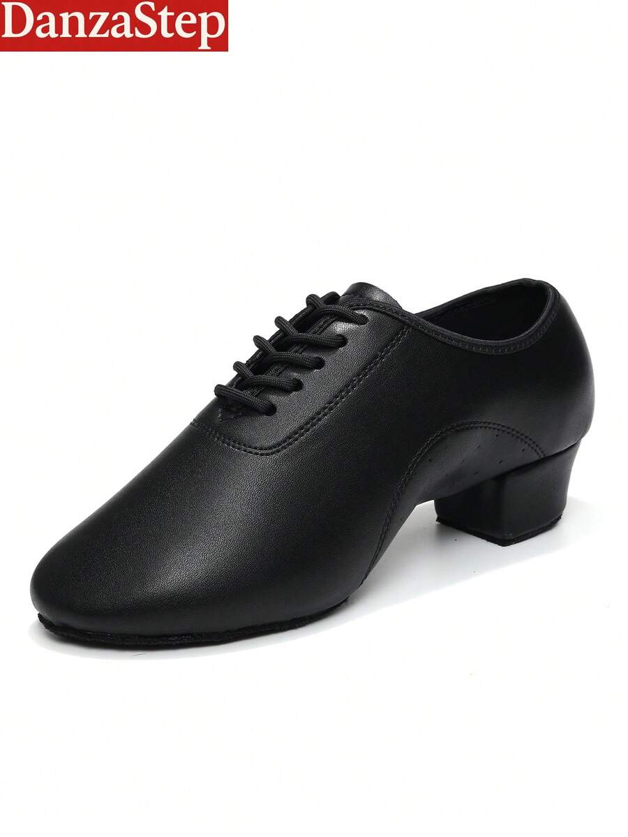 男士拉丁舞鞋，透气PU皮革，3.5厘米鞋跟，练习鞋