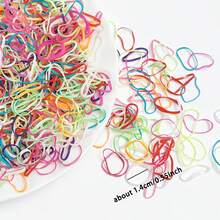 600/1200pcs Colorful Elastic Hair Ties, Random Color, Hair Accessories Head Accessories - Blue - View 9