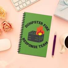 1 Stück lustiges Spiral-Notizbuch "Dumpster Fire", 100 Seiten (50 Blatt), geeignet als Geschenk für Bürokollegen, Geschenk für Notfallhelfer, Büro-Gag-Geschenk, Neujahrgeschenk - A5 - Übersicht 4