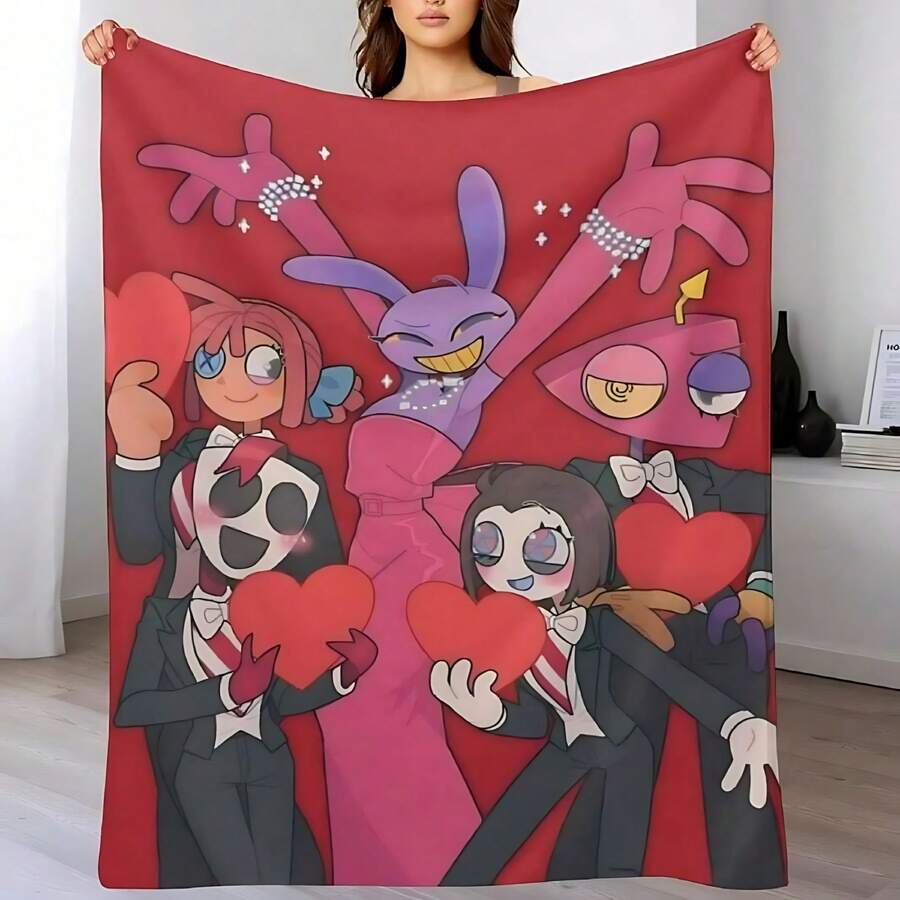 Flannel Throw Blanket,A-Amazing D-Digital Anime Circus Cozy Super Soft Flannel Blanket, Funny Game Theme Warm Throw Blanket For Living Room, Home Decor, Cozy Soft Flannel Blanket & Suitable For Birthday Anniversaries, Valentine's Day, Thanksgiving, Christmas, Halloween, Wedding, New Year Gifts Provide Personalized Ideal Gifts For Her, Him, Family Members, Boyfriends, Girlfriends, Fathers, Family Members, Mothers, Lovers, Daughters, Sons, Grandfathers, Grandmothers, Friends, Classmates And Pets. Sofa, Bed, Car, Bedroom, Living Room, Office, Outdoor Camping, Beach, Wall Decoration, Bedroom Decor, Halloween Blanket, Fall Decor, Fall Decorations For Home, Christmas Party Theme Blanket, Christmas Decor, Office Decoration - nhiều màu 30 - Xem 1