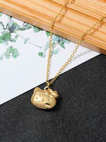 A Sanrio Necklace With A Sweet, Cool And Cute Millennium Style Y2k Necklace And A Hello Kitty Pendant That Can Be Opened And Closed