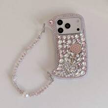 Ốp điện thoại cao cấp sang trọng hình kẹo mút 3D đính đá lấp lánh, kèm dây đeo, tương thích với iPhone 17 Pro Max/17 Pro/17, 16 Pro Max/16 Pro/16, 15 Pro Max/15 Pro/15, 14 Pro Max/14 Pro/14, New 13 Pro Max/13 Pro/13, thời trang và thanh lịch. - Hồng - Xem 3