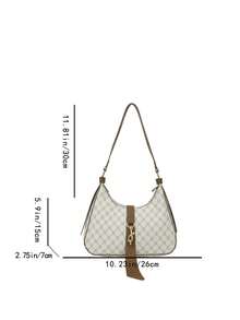 Retro Fashionable Chic Niche One Shoulder Underarm Leopard Print Commuter Elegant Crescent Moon Bag - White - View 10