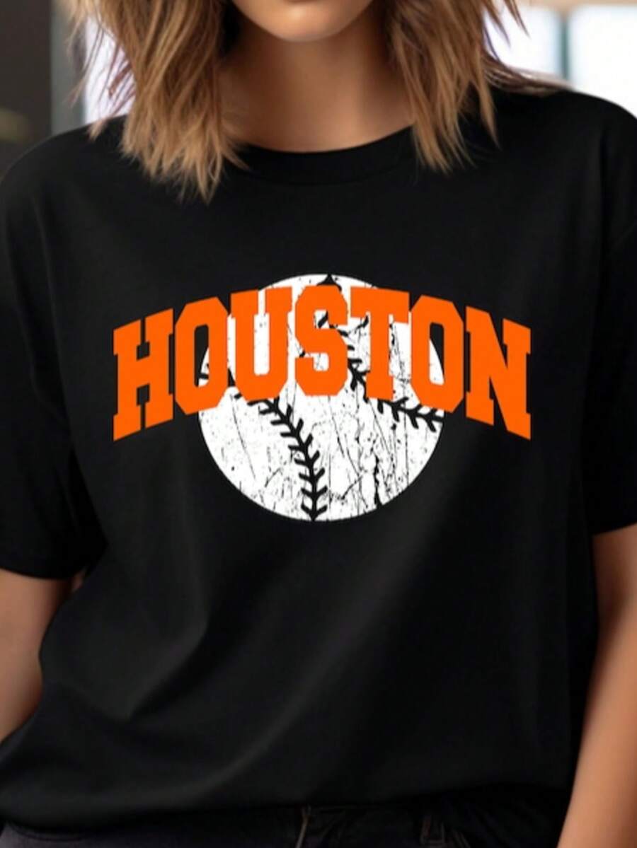 Houston PNG Instant Download, Houston Tshirt Design, Houstion For DTF, Baseball Png, Baseball Sublimation Print, Baseball Graphic Tees Png. - 黑色 - 查看 1