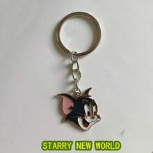 2pcs Cat And Mouse Keychain, Niche Japanese Style Couple/Best Friend Keyring, Tom And Jerry Keychain - Multicolor - View 5