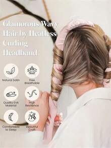 12件套卷发造型套装，包含免加热卷发棒和发圈，可打造柔和自然的卷发和波浪，轻松实现隔夜卷发，附赠连续喷雾瓶（6.8盎司/200毫升），适合成人和女孩使用。 - 彩色 - 查看 5