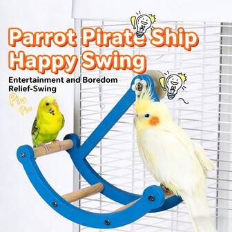 ของเล่นนกแก้ว เรือโจรสลัด ชิงช้า เปลญวน บรรเทาความเบื่อหน่าย กรงนก ที่ยืน นกแก้ว โบตั๋น ไก่ฟ้า หนังเสือ ของเล่นนก, ชิงช้าแสนสนุก บรรเทาความเบื่อหน่าย คอนปีนป่าย ปลดปล่อยสัญชาตญาณ