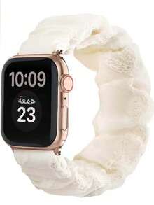 Elastic Hair Tie Watch Band For Apple Watch, 42/44/45mm Nylon Stretch Loop Strap Compatible With IWatch 7/8/Ultra 2, Women's Bracelet Watchband - Multicolor - View 8