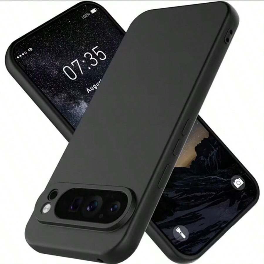 极简绒面质感手机保护壳,兼容 Pixel 6、7、6 Pro、7 Pro、8、8A、8 Pro、9、9A、9 Pro、10、10 Pro、10 Pro XL - 黑色 - 查看 1