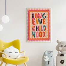 Quadro em tela estilo boêmio (1 peça) - Memórias da infância para sempre, pôster para quarto infantil, arte de parede colorida para quarto de menina, decoração para berçário, arte de parede emoldurada para quarto infantil, adequado para quarto infantil, berçário, creche, quarto de menino, quarto de menina, Dia dos Namorados - Multicolorido - Ver 9