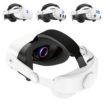 Justerbar huvudrem för Quest 3S/Quest 3/Quest 2, Rembyte Förbättrat Stöd Komfort, VR-headsettillbehör Kompatibelt med Oculus Meta Quest 3 Huvudrem Minskar Ansiktsstress, Batterilöst & Förbättrat Stöd & Justerbar & Komfortrem Gåva
