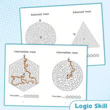 Alfombra de laberinto lógico para niños | 4 opciones de edad | Planificación de rutas, caminos de decisión y desafíos de laberinto | Elige 1 libro solamente - Libro del laberinto - Ver 3