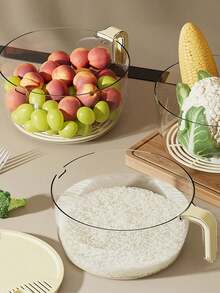 1pc Vegetable Washing Basket With Handle, Household Drain Basket, Rice Washing Bowl - Multicolor - View 5