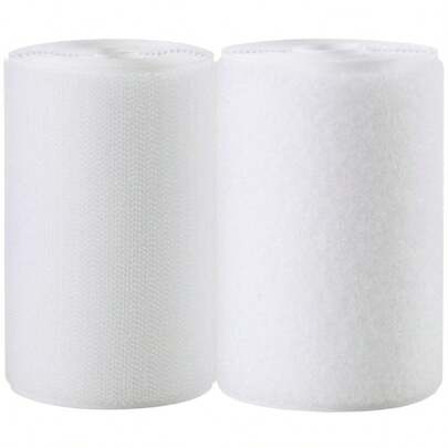 ECOHomes 4 Inch Wide X 6 FT Sew On Hook And Loop Tape For Fabric Roll, Sewable Sew-On Strips For Clothing, Clothes, Fabric | No Adhesive Sewing Fastener Straps, Easy Sew In, Strong Grip, White