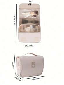Waterproof Travel Large Capacity Storage Bag, Portable Business Trip Tote Bag For Men And Women With Hook, Toiletry And Cosmetic Bag,Mother's Day,Mom,Mother's Day Gift,Flower,Jewelry,Mother's Day Decorations,Mother's Day Party Supplies,Women,Pink,Gift Set - 白色 - 查看 8