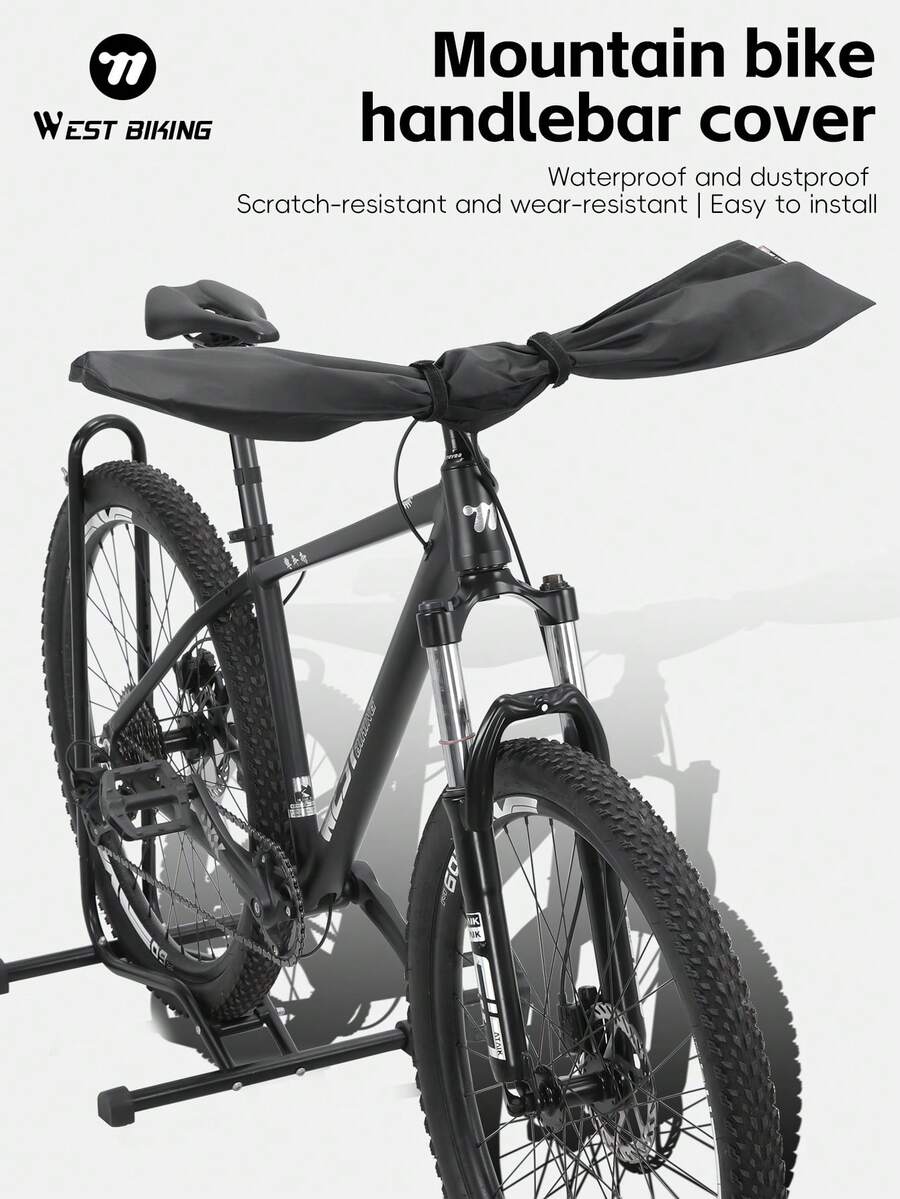 WEST BIKING Bicycle AntiScratch Waterproof Dustproof Handlebar Cover With Hook-And-Loop Adjustable Road Bike MTB Handlebar Dust Cover