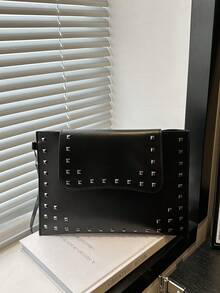 小信封包，时尚小众设计女士手提包 - 黑色 - 查看 7