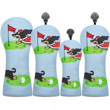 Cute Little Dog Green Design Style Golf Club Head Cover, Suitable For Driver, Fairway Wood, Hybrid - Club Head Cover, For Male And Female Outdoor Enthusiasts, Is A Worthy Of Having A Golf Club Protector. - Multicolor - View 2