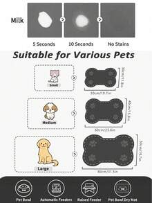 Exclusive Original Pet Feeding Mat, Non-Slip Absorbent Easy-Clean Drying Pad, For Kitchen Decoration And Gift For Cat & Dog Lovers, Suitable For Pets Of Various Sizes, Perfect For Countertops In Kitchen, Dining Room, Bar And Living Room, Multifunctional, Soft And Easy To Store. - Multicolor - View 3