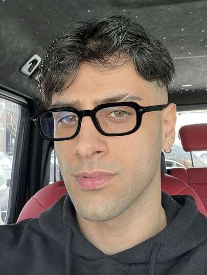 1 PC Men' Casual Light Glasses,Rectangle Frame Lightweight Clear Glasses For Everyday Use And Daily Clothing Decor