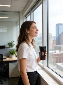 One-Touch Instant Temperature Retaining American-Style Bounce Lid Insulated Tumbler, Leak-Proof, Double-Wall Vacuum Sealed, Long-Lasting Temperature Retention, Designed For Efficient Professionals On The Go - Multicolor - View 9