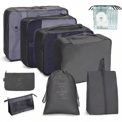 Organizadores de viaje para maletas, Juego organizador de equipaje, Organizador de maletas impermeable, para ropa zapatos, Bolsas organizadoras de viaje para cosméticos