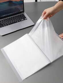 40-Page Transparent Multi-Layer A4 Document Folder, Muted Color File Organizer, Student/Music Score Holder, Thick Expandable Ring Binder