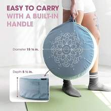 Yes4All - Cojn de meditacin para Piso de Espuma de Trigo sarraceno Zafu, con patrn de Mandala, para Yoga, meditacin - gris ceniza - Ver 4