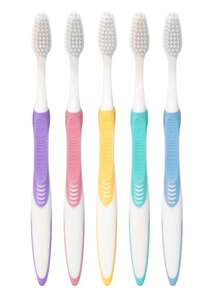 5pcs/Set High Quality Soft Bristle Adult Toothbrushes, Value Pack For Couples & Travel - Multicolor - View 2