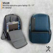 Perfect Choice Mochila para Laptop 15" - 17", Mochila de material resistente a derrames, Estampado moderno, Material 100% Poliester Vilux - azul - Ver 7