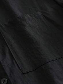 Women's Casual Solid Color Long Sleeve Shirt Black Spring - Black - View 5